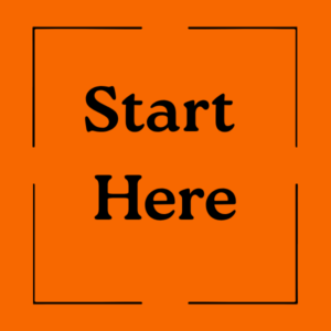 Orange block with "start here" text.